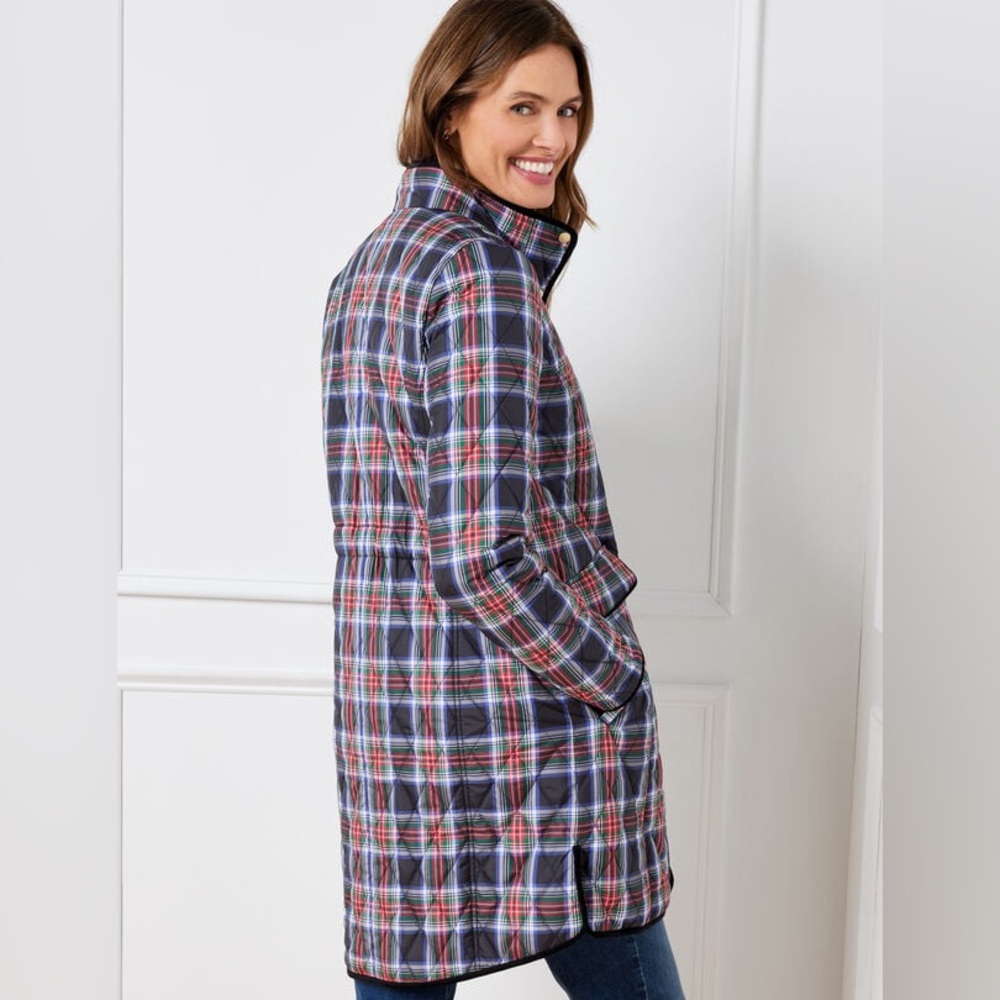 Talbots Plaid Long Quilted Jacket - image 2